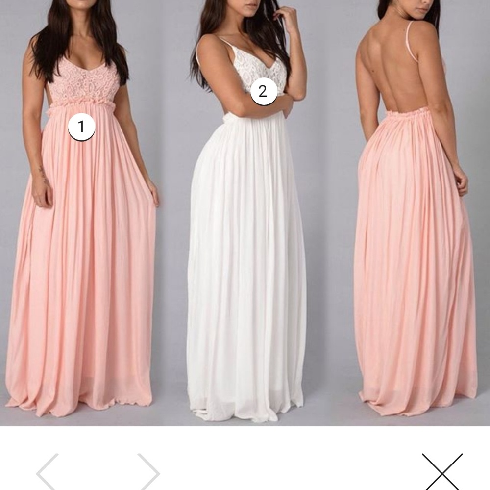 Ligth pink dress (looks like a peach color) maxi